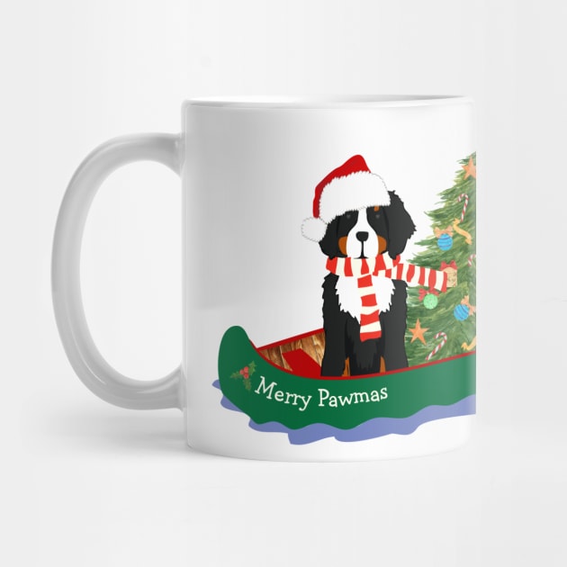 Bernese Mt Dog Christmas Tree Canoe by emrdesigns